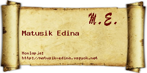 Matusik Edina névjegykártya