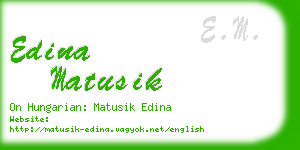 edina matusik business card